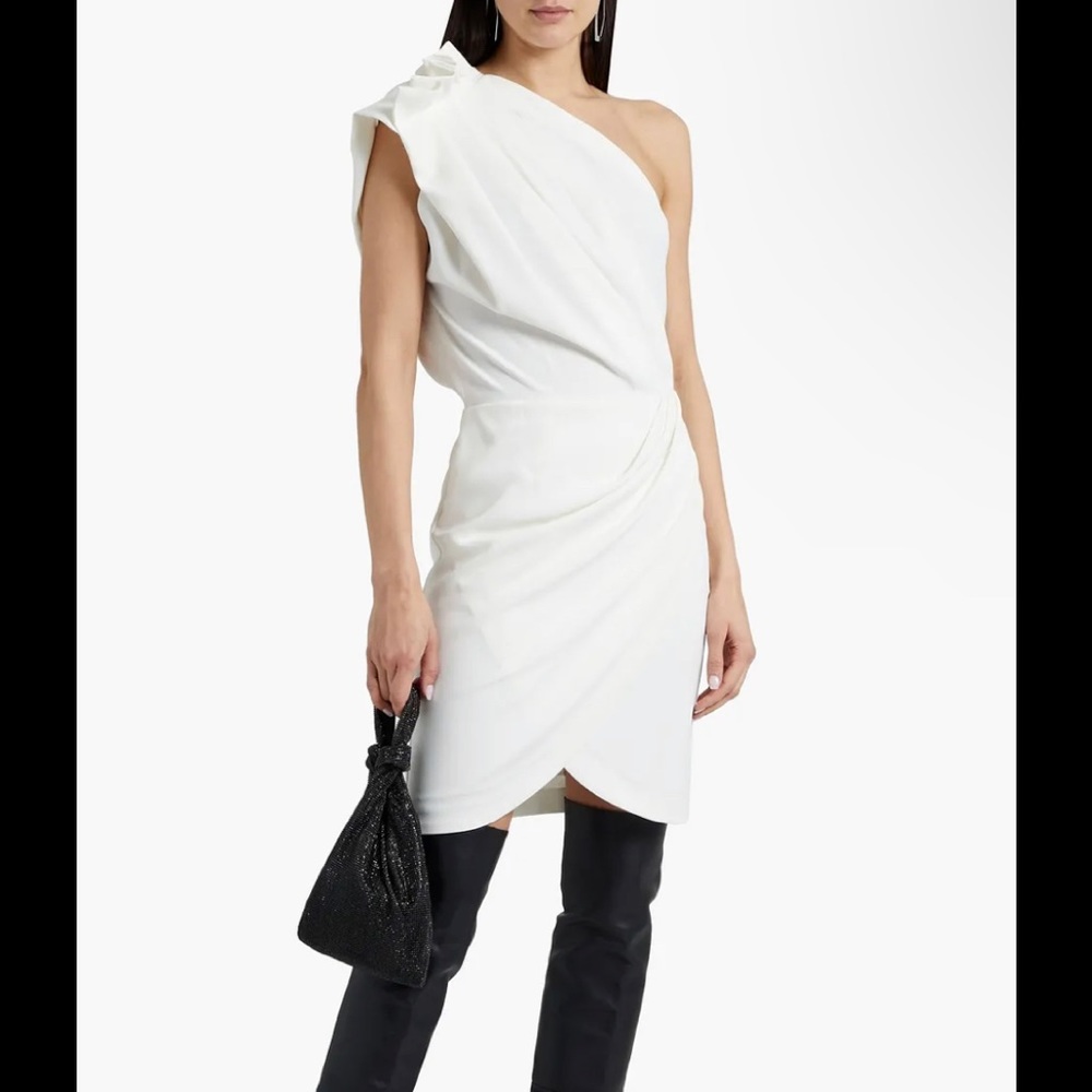 IRO Marine one-shoulder draped crepe mini dress sz 0
